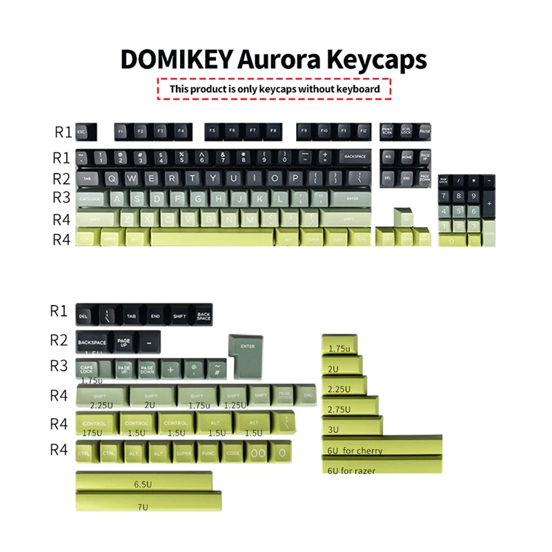 

Domikey Аврора SA Профиль Двойной Выстрел ABS колпачки для MX Переключатель игровая механическая клавиатура набор 151 колпачков для клавиш