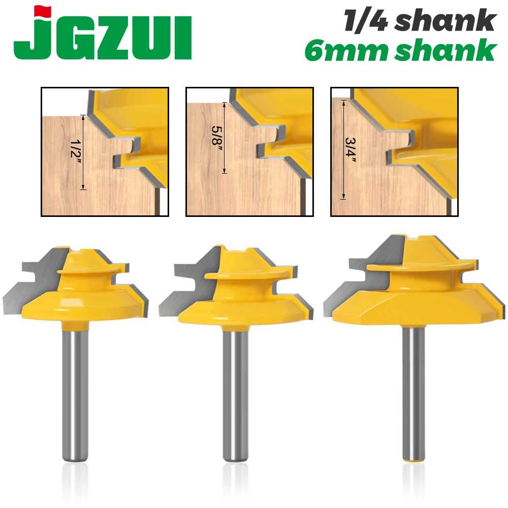 45 stopni element mocujący do ukośnicy do frezowania 1/4 6mm trzonek do obróbki drewna narzędzie do frezowania frezowanie do stopu węglika drewna