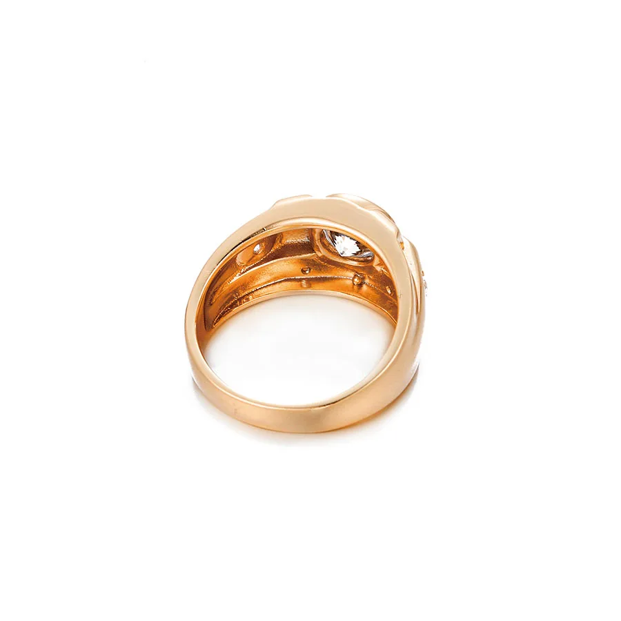 MxGxFam Rings for Men Fashion Jewelry Gold Color 18 k AAA+ Zircon