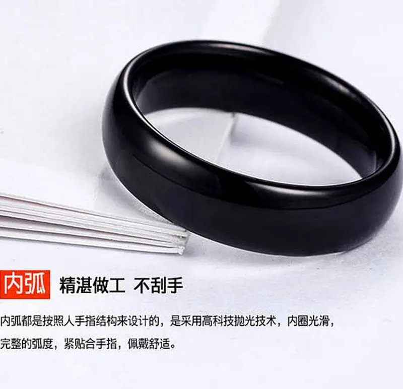 JUCHAO Smooth Stainless Steel Couple Rings Simple 6MM Women Men Jewelry Engagement Gifts