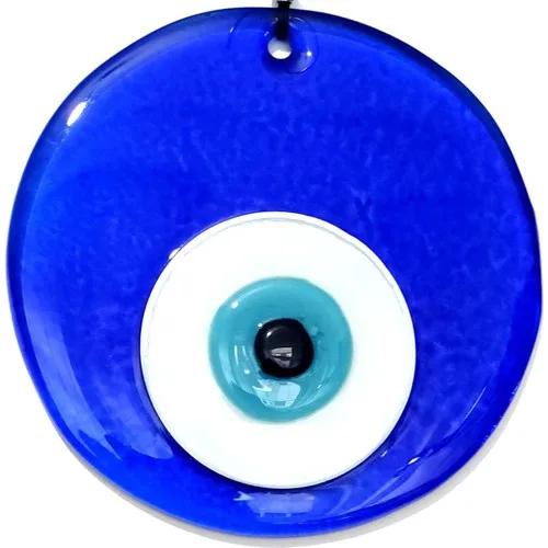 Mixperi Transparent Blue Handmade Glass Evil eye bead Wall Ornament Gifts