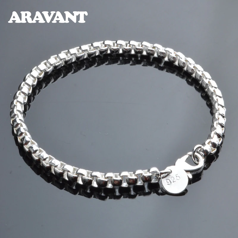 

Aravant 925 Sterling Silver 5mm Box Chain Bracelet For Women Fashion Jewelry