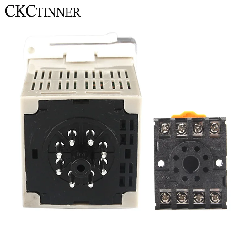 Digital LED Programmable Timer Relay Switch DH48S-S 0.1S-99H Socket Base AC/DC 12V 24V 36V 110V 220V 380V Repeat Cycle Timer