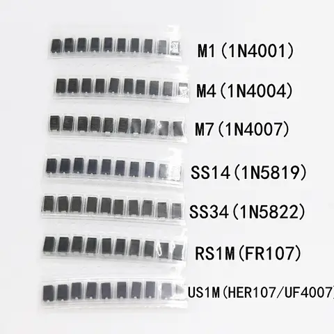 SMD Diode Pack 7 Types 10 pcs Each YUNYIDA