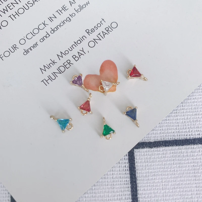 DIY Jewelry Accessories Simple Triangle Gem Pendant Multicolor Optional Jewelry Accessories Material