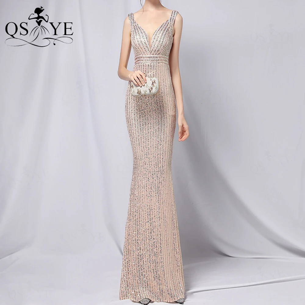 

Sparkle Twill Straps Gold Prom Dress Sequin Shoulder Straps Evening Gown V Neck Long Formal Party Dress Triangle Net Women Dress