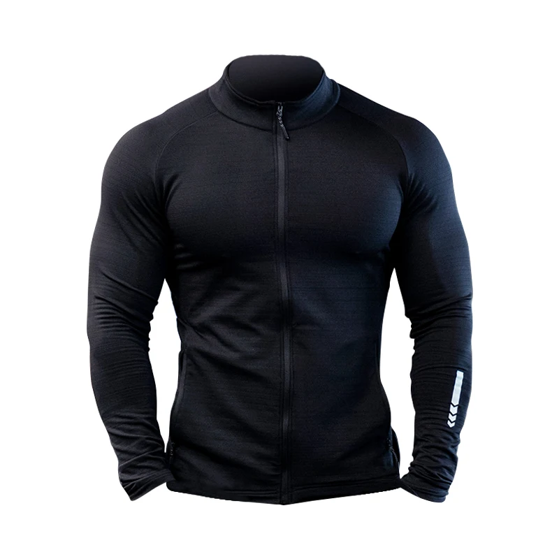 New Winter thick Sport Shirt Men Zipper elastic Quick dry Running Jackets Fitness Gym Sports Clothing Sport Top Mens Sportswear