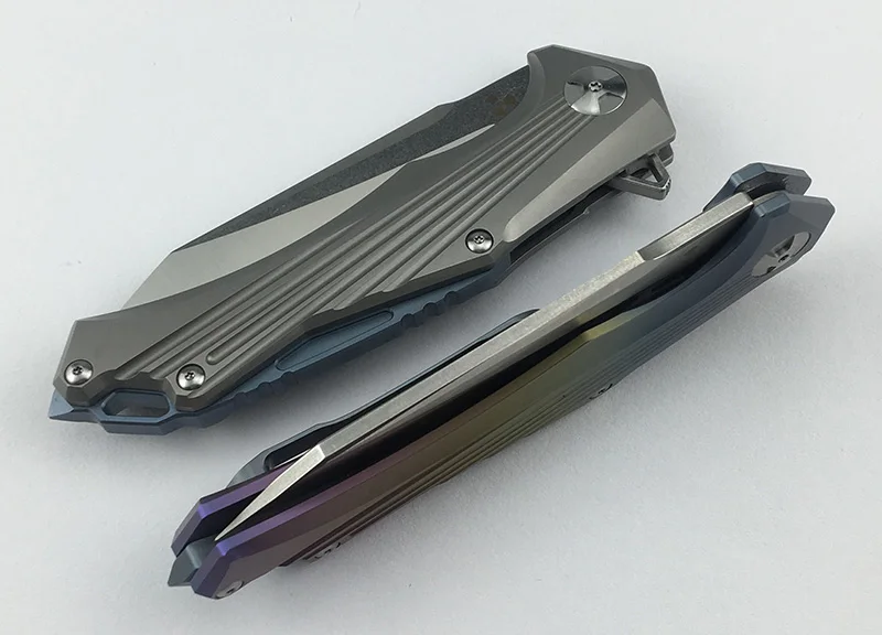 LEMIFSHE JK3287Ti D2 Blade Titanium Alloy Handle Outdoor Camping Hunting Kitchen Survival Pocket EDC Tool Folding Knife