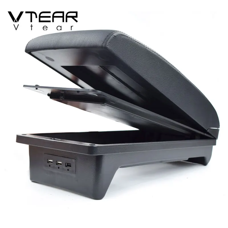 Vtear For Mitsubishi Xpander armrest car interior Accessories USB arm rest storage box center console styling decoration cover