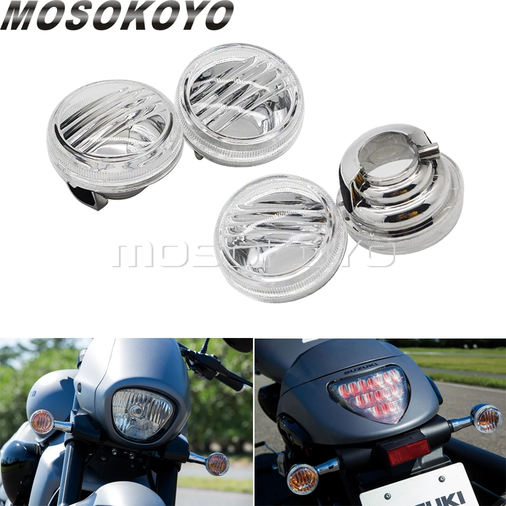 Motorcycle Turn Signal Indicator Light Lens Cover For Suzuki Boulevard M50 C50 C90 VL800 M109R C109R Intruder C1800R 1500 M109 R