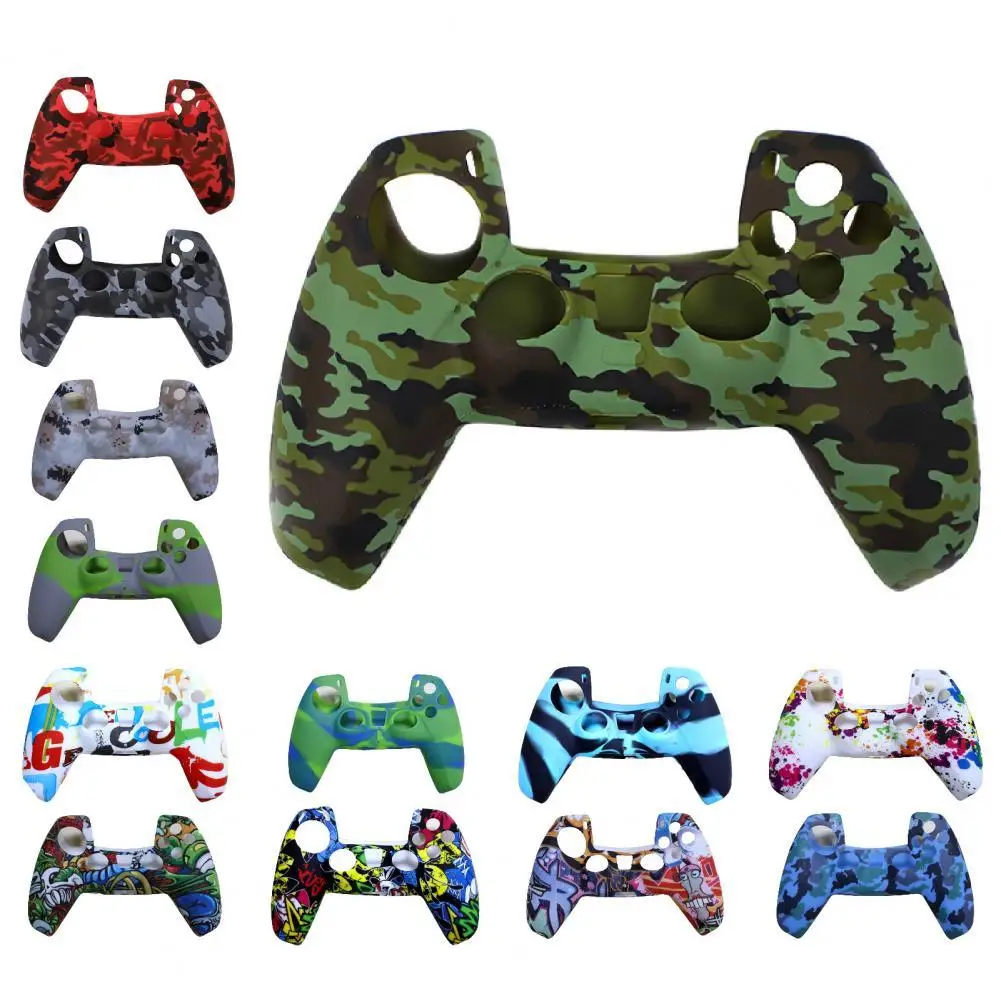 Gamepad Case Camouflage Protective Silicone Anti scratch Joypad Cover for PS5 Games Accessories