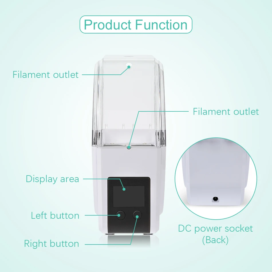 SUNLU – sèche-filament S1 Plus, ventilateur de Circulation intégré, boîte de rangement pour imprimante 3D, 1.75/2.85/3.00mm