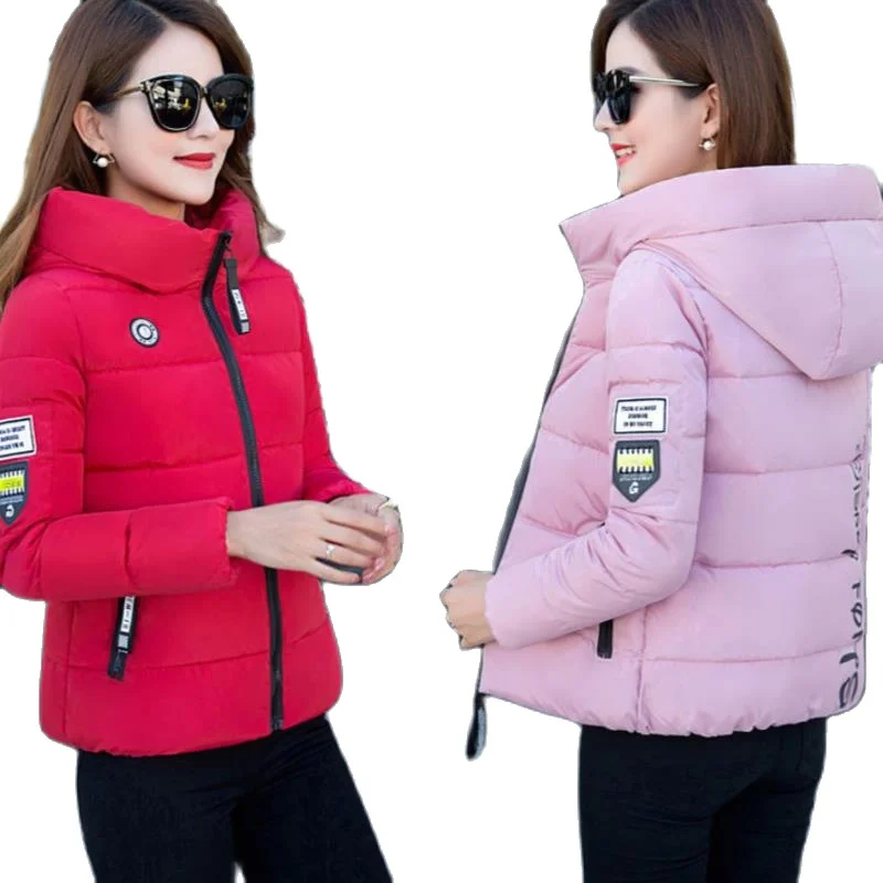 

Hooded Women Winter Down Jacket Coat Plus Size 5XL Short Thicken Warm Cotton Padded Winter Coat Women Clothes