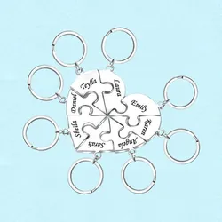 Personalized Heart Shape Splicing Pendant Key Chains Ring Custom Valentine's Day Family Christmas For Women Jewelry Gifts