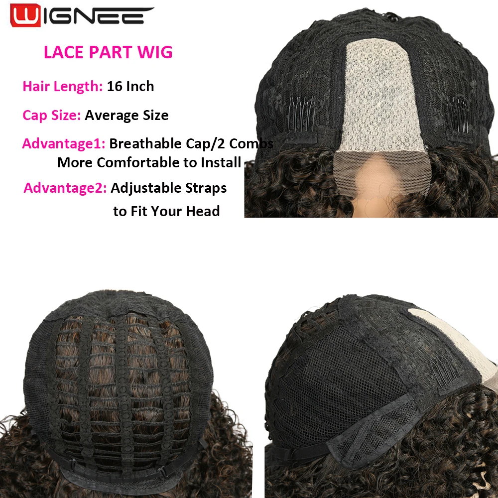 Wignee Wig Lurus untuk Wanita Kulit Hitam Wig Merah Rambut Sintetis Wig Panjang Rambut Tahan Panas Wig Renda Tanpa Lem Rambut Coaplay/Kehidupan Sehari-hari