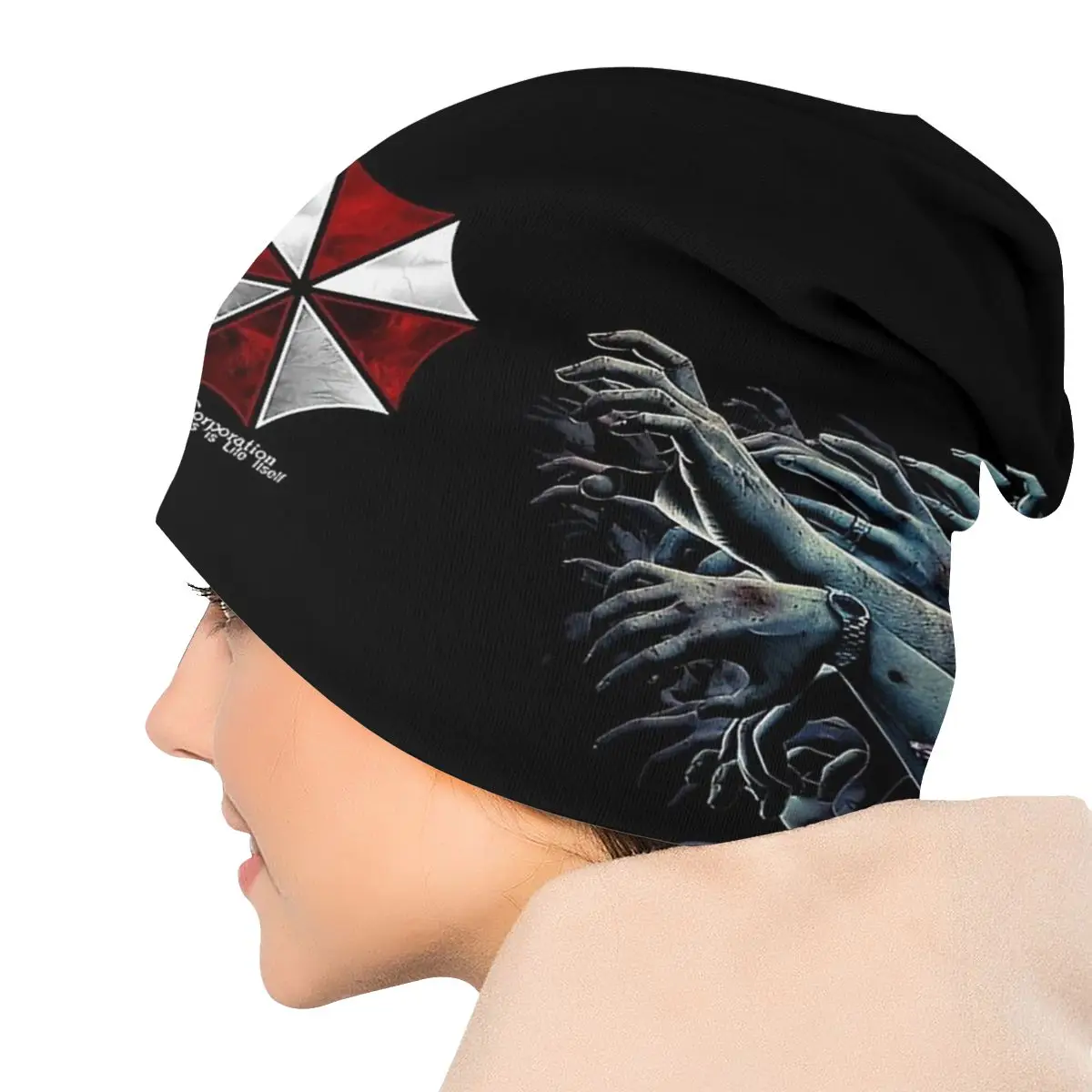 Czapka z motywem Umbrella Corporation moda jesienno-zimowa Skullies czapka beanie Unisex kobieta lato ocieplające głowę czapka z dzianiny