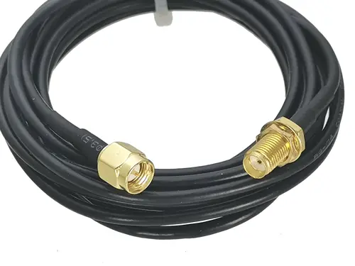 Imagen 2 del producto Conector macho RG174 SMA a conector hembra SMA, conector de mamparo, puente Coaxial RF, Cable en espiral para antena de Radio de 4 pulgadas ~ 10M