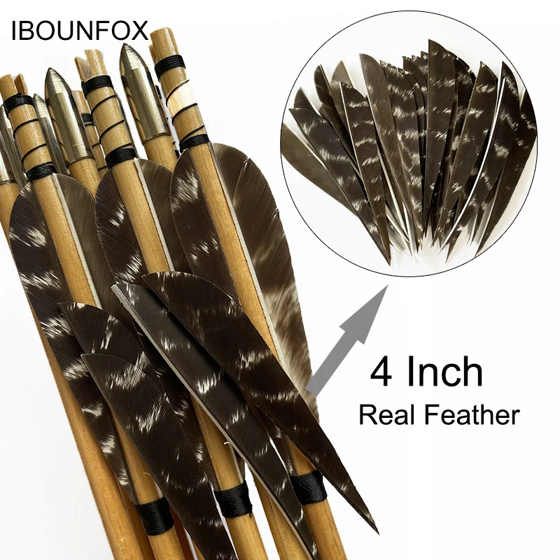 50Pcs 4 Inch Water Drop Natural Turkey Arrow Feather Vanes Unprocessed Color Real Feather For Archery Hunting  Fletches