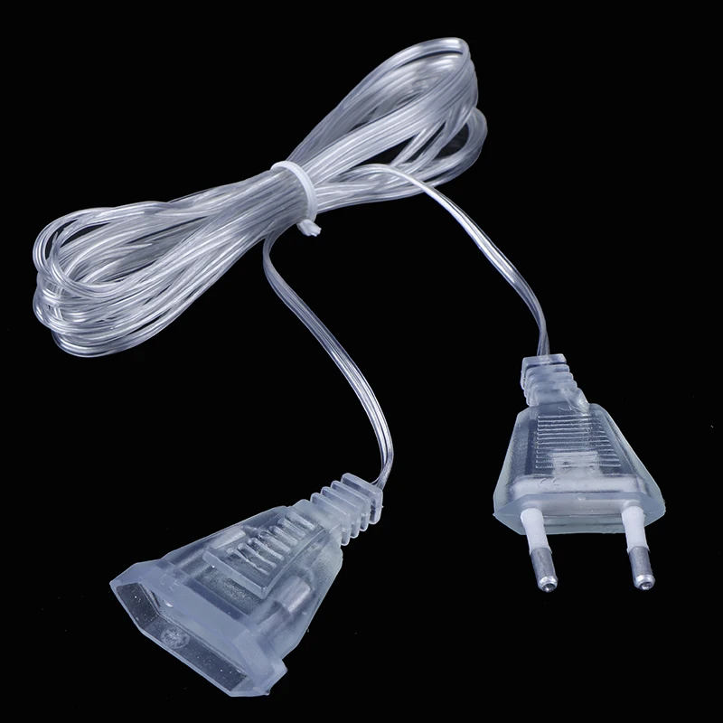 3M LED String Light Power Extension Cords EU Plug Cable Extender Wire For Holiday Light Wedding Party Home Decoration