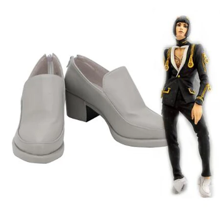 JoJo's Bizarre Adventure Bruno Bucciarati Cosplay Boots Shoes Grey Men Costume Customized Accessories Halloween Party Shoes