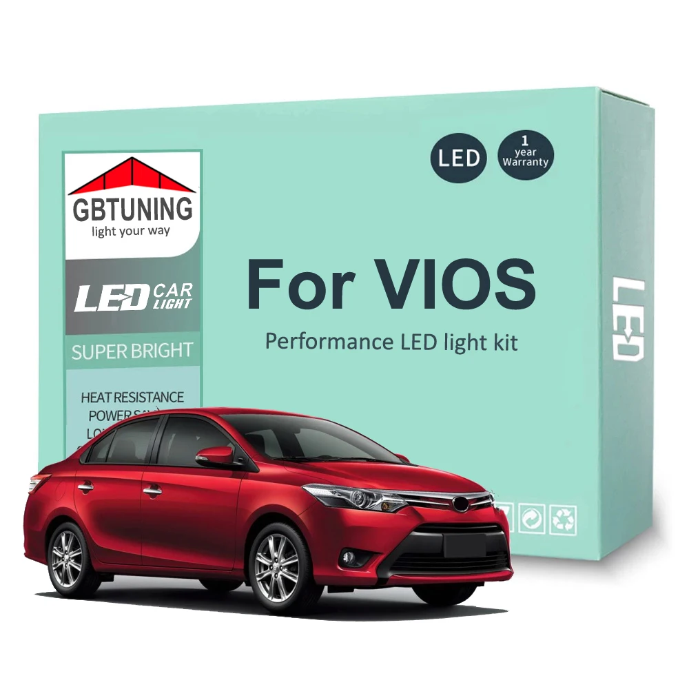 

Car LED Interior Light Bulb Kit For Toyota Vios 2008-2016 2017 2018 2019 2020 2021 Vehicle Dome Reading Trunk Indoor Lamp Canbus