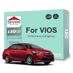 Car LED Interior Light Bulb Kit For Toyota Vios 2008-2016 2017 2018 2019 2020 2021 Vehicle Dome Reading Trunk Indoor Lamp Canbus