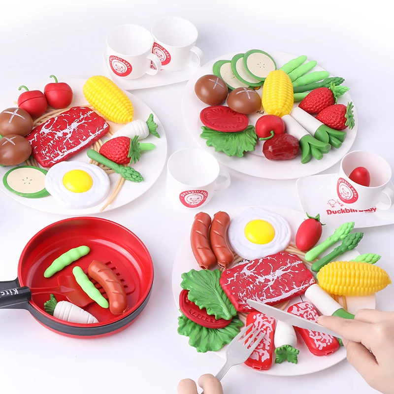 Simulation Children Toy Kitchen House Kids Pretend Play Cooking Food Pots Pans Tools Game Set Girls Toys for 3 Year Gifts