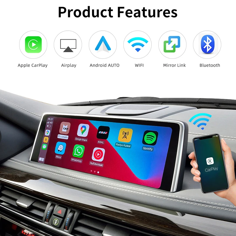 Wireless CarPlay/Android Auto Module For BMW CCC CIC NBT EVO System MINIX1 X2 X3 F56 F15 F16 F25 F26 F48 F01 F10 F22 F20 F30 F32