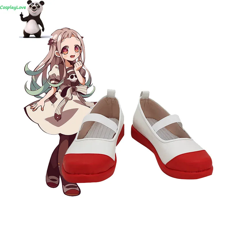 Wc-Gebonden Hanako-Kun Nene Yashiro Wit Rood Schoenen Cosplay Lange Laarzen Lederen Custom Made