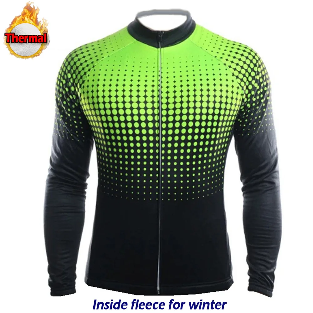 

Thermal Fleece Cycling Jersey, Long Sleeve MTB Top, Road Ride Bike Clothing, Outdoor Jacket, Winter Warm Clothes