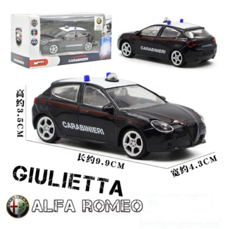 Car Model Toy 1:43 Scale Metal Alloy Car Vehicle Alfa Romeo sports Police Car Model Toy Diecast Vehicles F Kid Collection