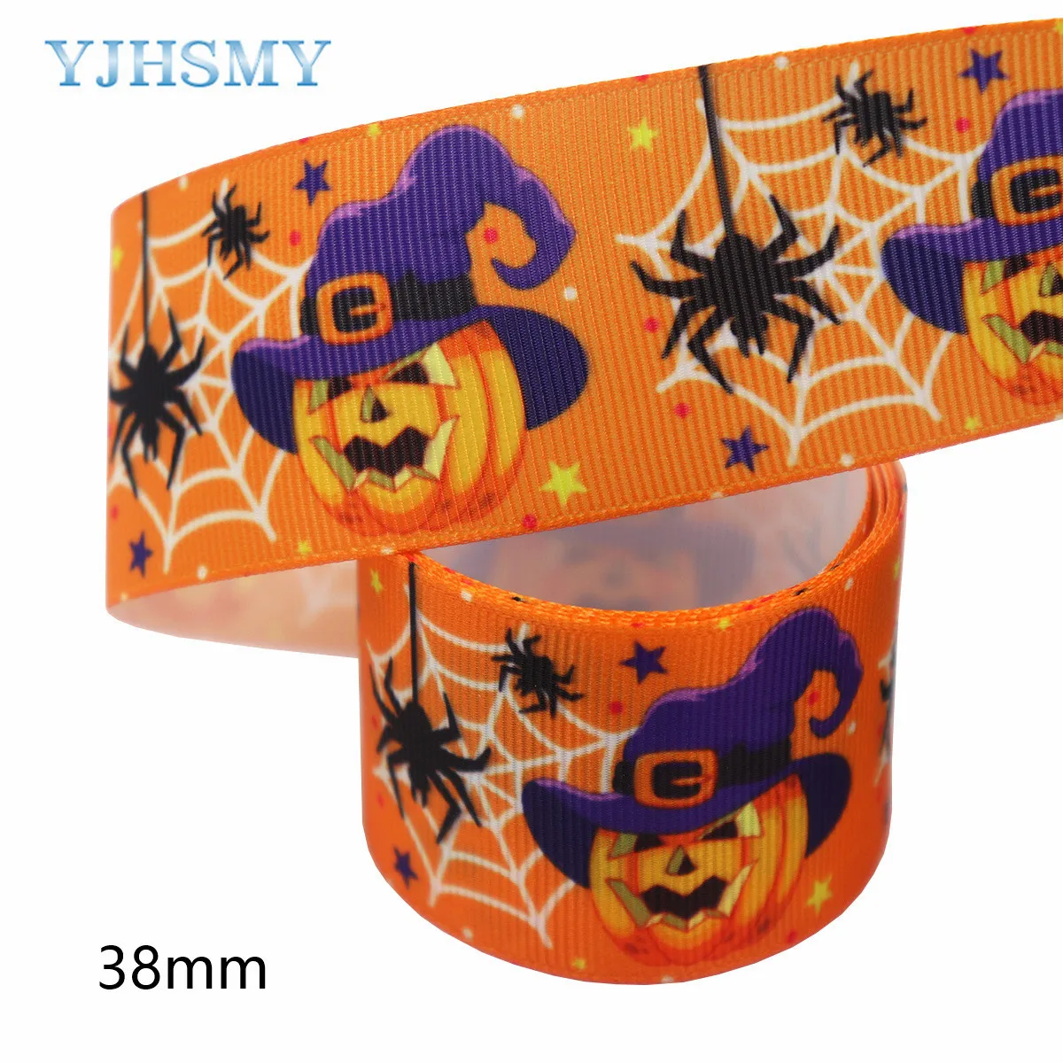 5 jardów Halloween dynia wstążka drukowane wstążki tkania 1-1/2 \'\'DIY Handmade strona dekoracji opakowanie na prezenty