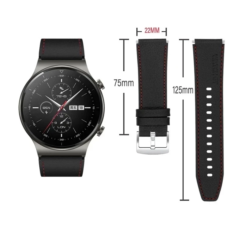 Correa 22mm para huawei relógio gt 2 pro/gt 2 46mm banda para xiaomi relógio inteligente s1 cinta/amazfit gtr 2 2e 47mm acessórios de couro