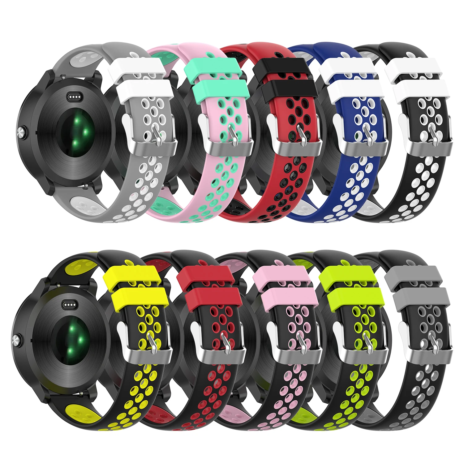 Cinturino in Silicone morbido da 20mm per Garmin Venu/Venu SQ cinturino di ricambio cinturino da polso per Huawei Honor Watch ES Wristband