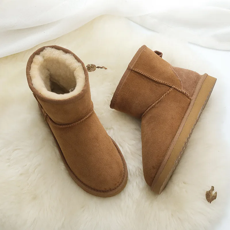 Classic New Winter Boots Genuine Sheepskin Snow Boots 2024 Women\'s Shoes Natural Fur Wool Real Sheepskin Woman Ankle Snow Boots