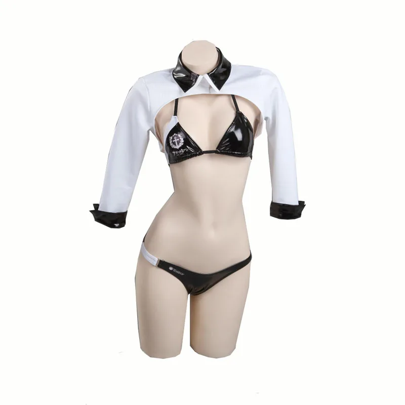 Jn Atago Cosplay Kostuum Mobiele Games Racefiets Meisje Lederen Kleding Latexsuit Cosplay 110