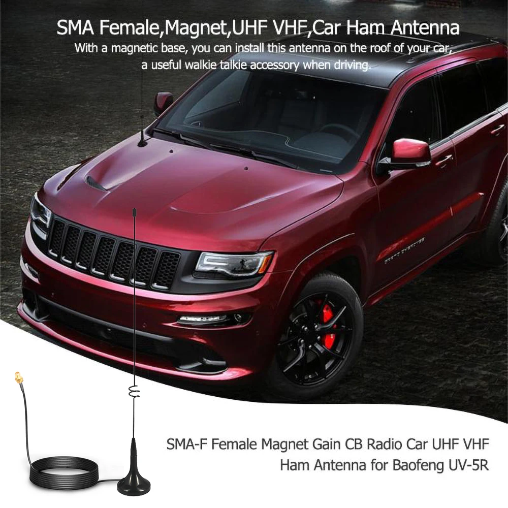 Two Way Radio VHF UHF SMA Magnetic Mobile Antenna UT-108UV For BAOFENG CB Radio Walkie Talkie UV-5R UV-B5 UV-B6 GT-3