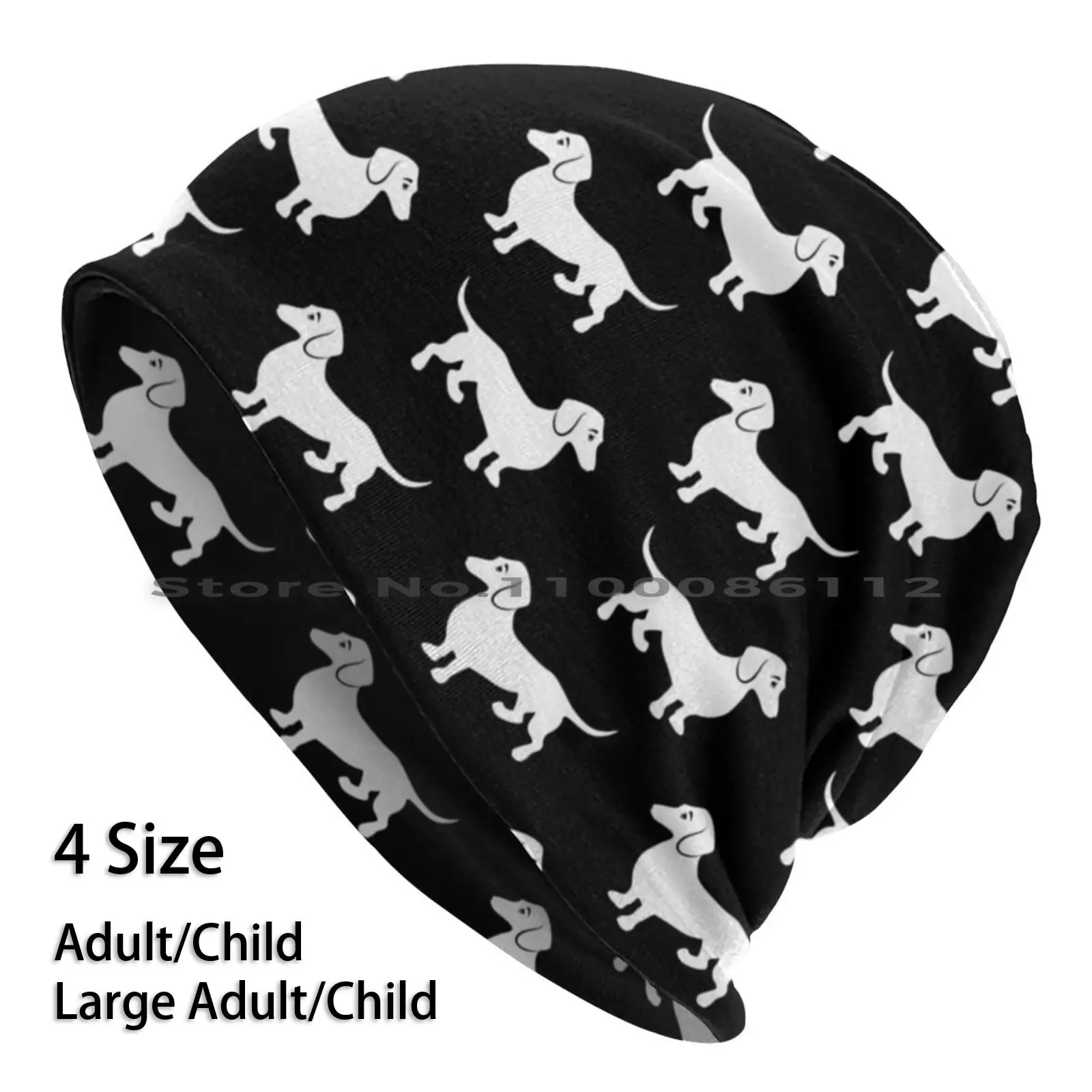 Gorros de punto de Dachshunds para amantes del Dachshund, amo a mi cachorro de Dachshund, dibujos animados en blanco y negro, lindos perros doxis Teckel