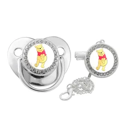 Chupete de Winnie The Pooh Para bebé, cadena de Gel de sílice, productos de Disney, calmante, novedad