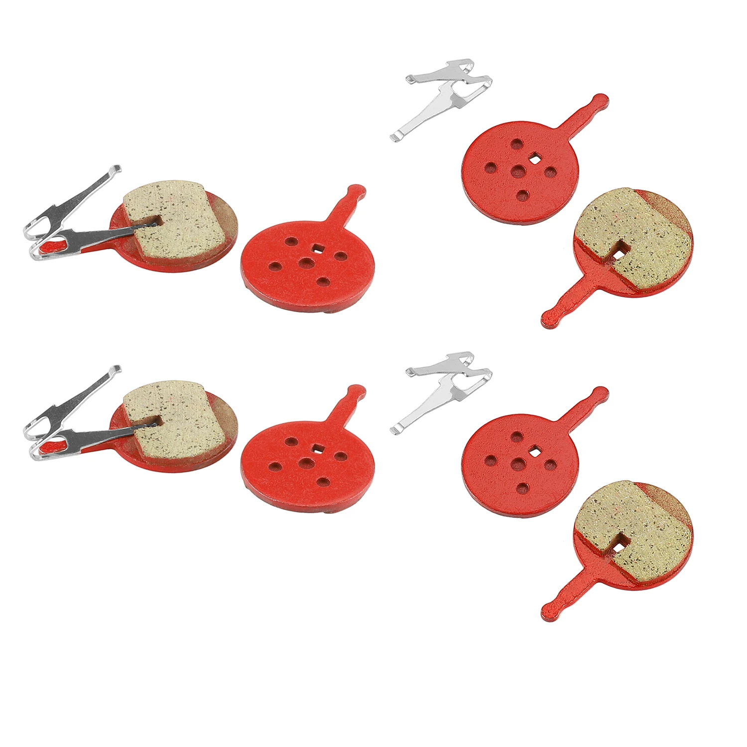 4 Pair Red semi-metallic Laminate for SRAM AVID BB5 Brake Lining Shoe Disc Brake Pads Kit Brake Shoe Mountain Bicycle Accessory