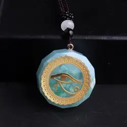 Horus Eye All-Vedere Gli Occhi Orgonite Pendente di Energia Orgone Amazonite Collana del Diavolo Eye Collana Dei Monili Delle Donne Amuleto Magnetico