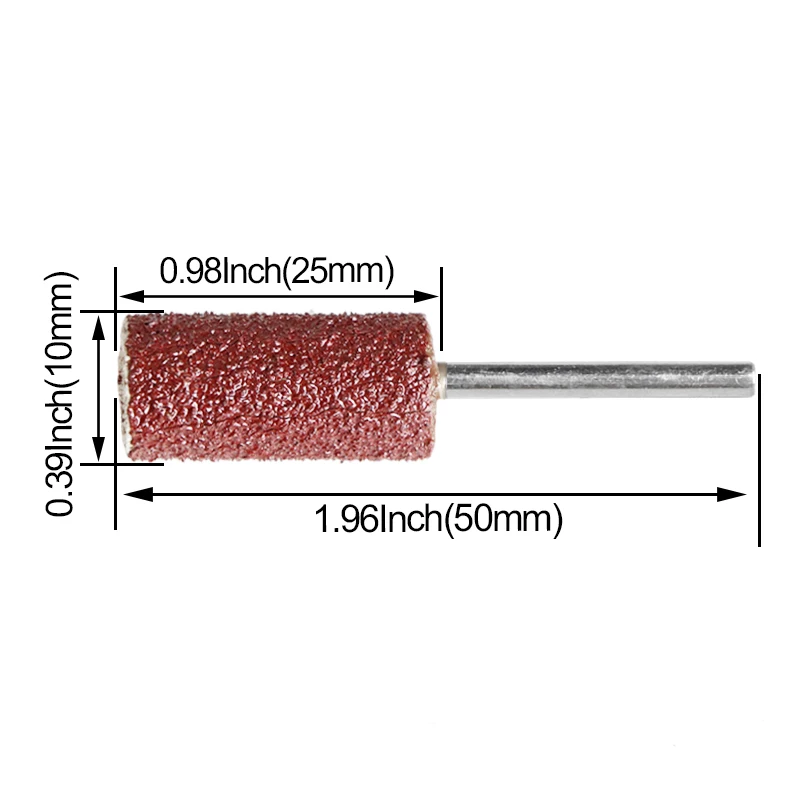 Tambor de lixamento 80-400 com mandril de 3mm para ferramentas rotativas dremel, ferramentas abrasivas, lixa, cabeça de lixa com 10 peças