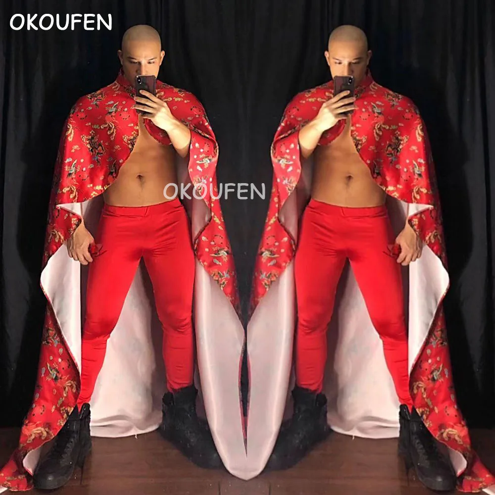 New Year Chinese style dragon robe theme party performance clothing nightclub bar ds men and women sexy dj performance set