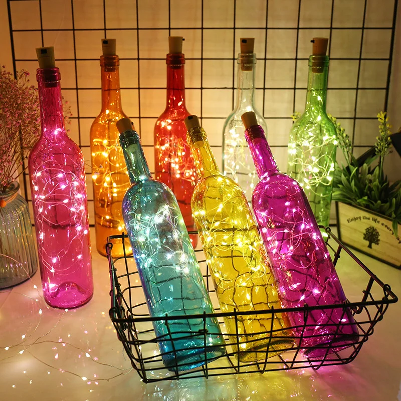 

Wine Bottle String Lights Led Fairy Light Cork Lights Copper Wire String Garland Lights Wedding Festival Party Christmas Decor
