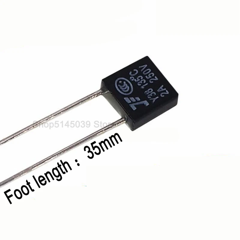 10Pcs/lot Black Square Fan Motor 250V 2A Thermal fuse LED Fues 92 95 105 110 115 120 125 130 135 140 145 150 degree Thermal fuse