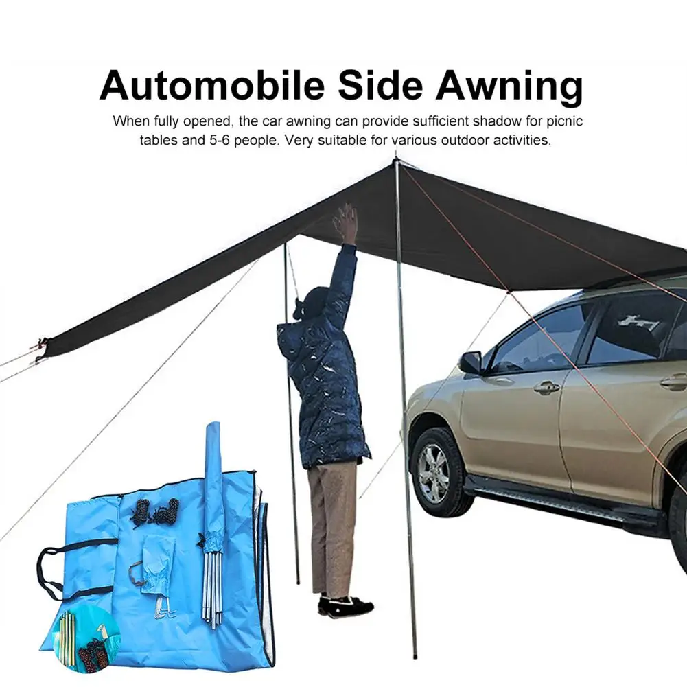 Automobile Side Awning Rooftop Rain Canopy Car Side Shelter Shade 5-6 Personauto Waterproof Sun Sail Shade Tent For Car SUV MPV