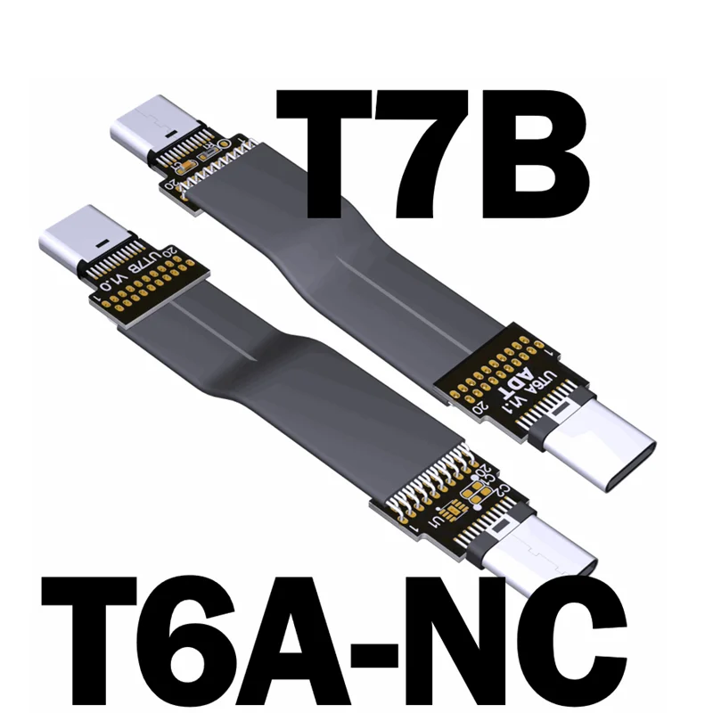 USB Type-C Ribbon Cable Flat EMI shielding FPC Cable USB 3.1 Type C 90 degree Angle Connector up downward 5cm-3m USB 3.1