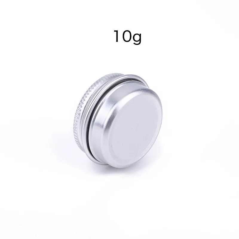 10g Silver Liquid Makeup Cream Aluminum Jars Mini Sample Pot Nail Boby Lotion Beauty Packaging Containers 50pcs