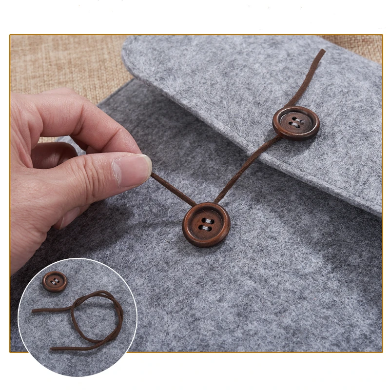 Wooden button Sleeve Bag Case For iPad mini 4 5 Air 1 2 3 10.2 2019 For iPad Pro 10.5 9.7 2017 2018 Wool Felt Fabric Tablet case