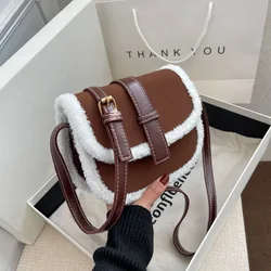 Fashion Designer Crossbody Shoulder Bag Plush Women Handbags Casual Small Ladies Messenger Bags